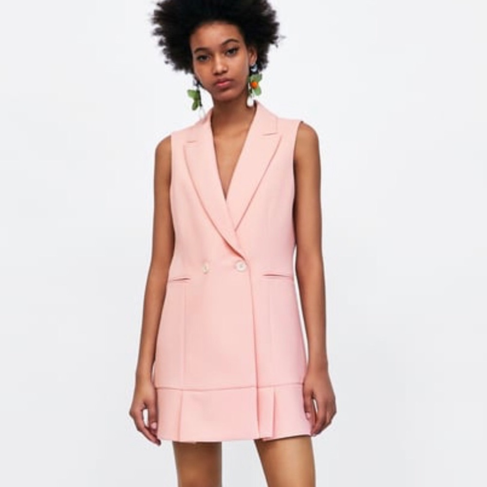 ISO Zara box pleat vest dress